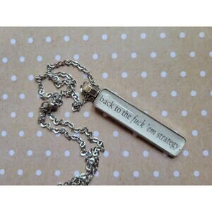 F Em Strategy pendant necklace made with Husband Material book pages